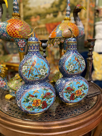 Вазы в технике сloisonne (пара)